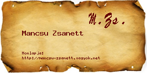 Mancsu Zsanett névjegykártya